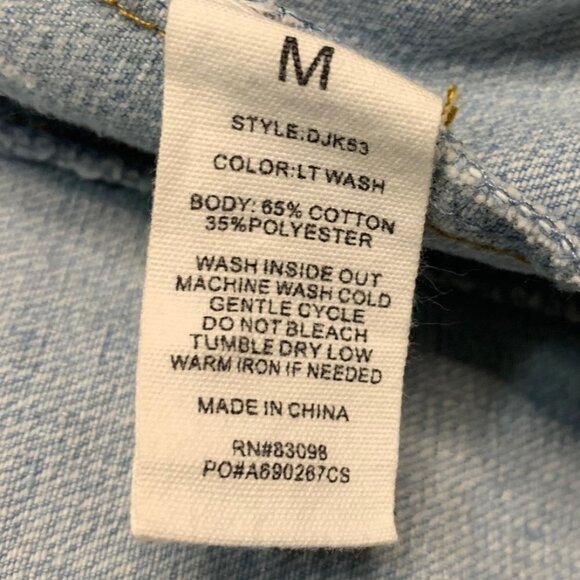 CI Sono Womens Distressed Denim Jean Jacket Size Medium - Picture 13 of 14